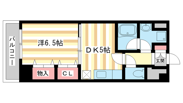 間取り図 1.2.6.7号室Aタイプ 間取り図