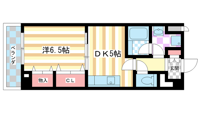 間取り図 1.2.6.7号室Aタイプ 間取り図