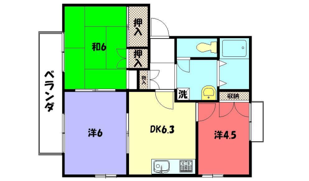 間取り図 東側にもベランダあり 間取り図