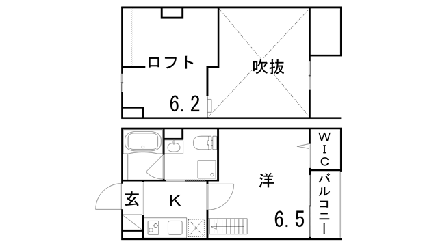間取り図 ロフト6.2帖 間取り図