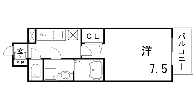 間取り図 フローリング及び建具・偶数階ナチュラル色・奇数階ダーク色 間取り図