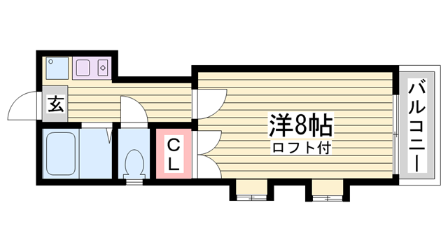間取り図 家具家電付(洗濯機・ベッド・2ドア冷蔵庫・電子レンジ・テレビ・テーブル・カーテン) 間取り図