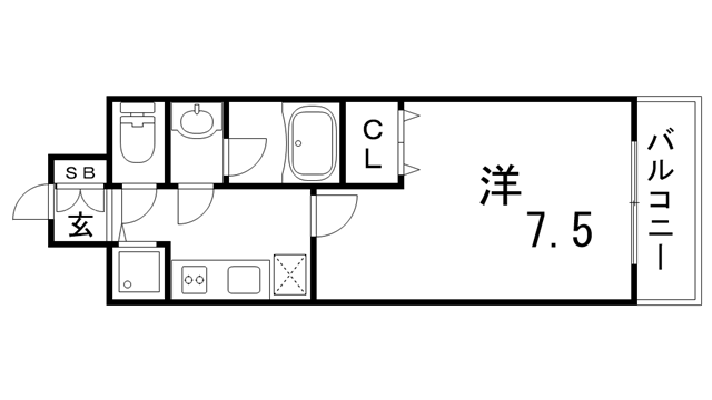間取り図 3点セパレート 三宮徒歩圏内 設備充実 間取り図